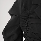 SUPER WHOLESALE | Ruched Puff-Sleeve Blazer