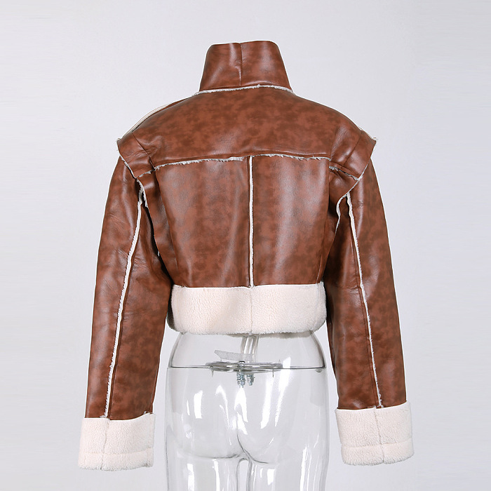 SUPER WHOLESALE | PU Fleece-Lined Shearling Coat