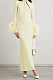 SUPER WHOLESALE | Feather Cuff High-Waist Bodycon Long-Sleeve Dress