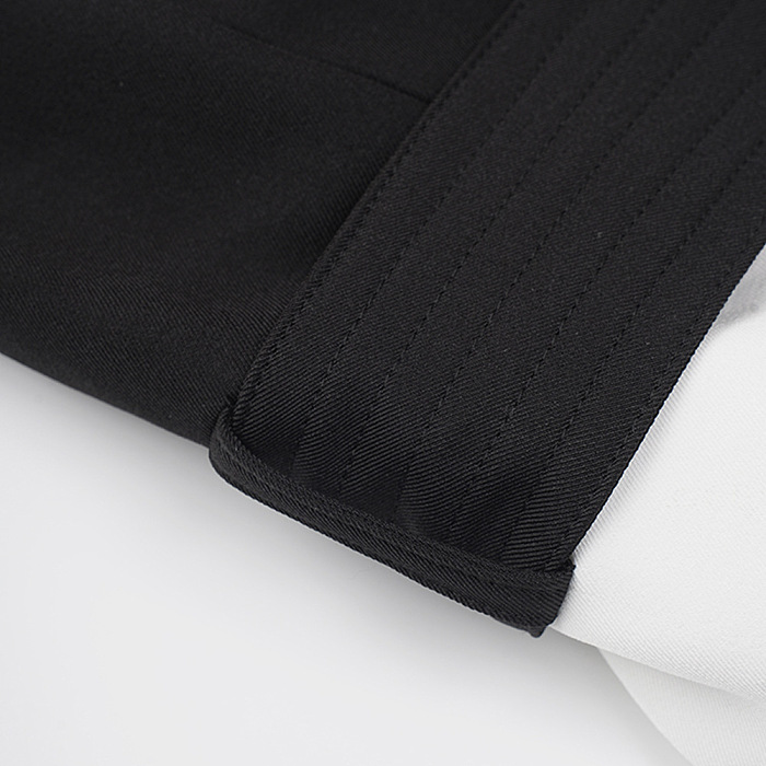 SUPER WHOLESALE | Button-Up Black-And-White Color-Block Blazer Dress