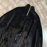 SUPER WHOLESALE | Batwing-Sleeve Faux Mink Wool High-Neck Tassel Coat