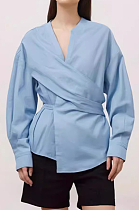 SUPER WHOLESALE | Cross-Bandage Shirt Top