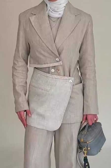 SUPER WHOLESALE | Asymmetric Tailored Statement Blazer