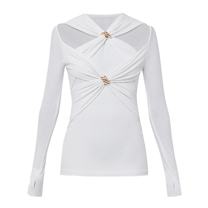 SUPER WHOLESALE | Front-Twist Crossed Off-Shoulder Knit Sweater