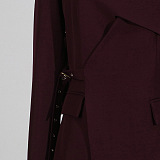 SUPER WHOLESALE | Solid Color Belted Long-Sleeve Blazer