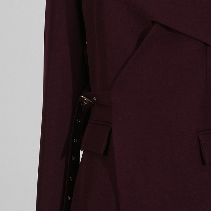 SUPER WHOLESALE | Solid Color Belted Long-Sleeve Blazer