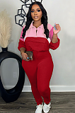 SUPER WHOLESALE | Color-Block Tracksuit With Zipper Hoodie And Leggings Two-Piece Set
