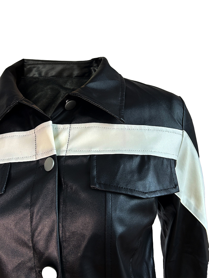 SUPER WHOLESALE | Contrast Button-Up Collared Utility Two-Piece Set