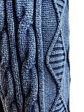 SUPER WHOLESALE | Vintage Washed Cable-Knit Argyle Pullover Sweater Set in Blue
