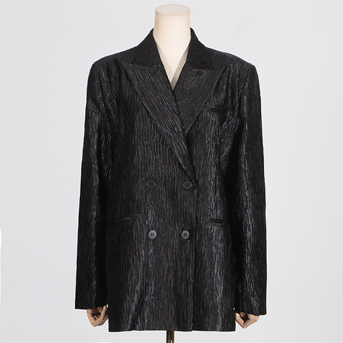 SUPER WHOLESALE | Long-Sleeve Collared Textured Blazer