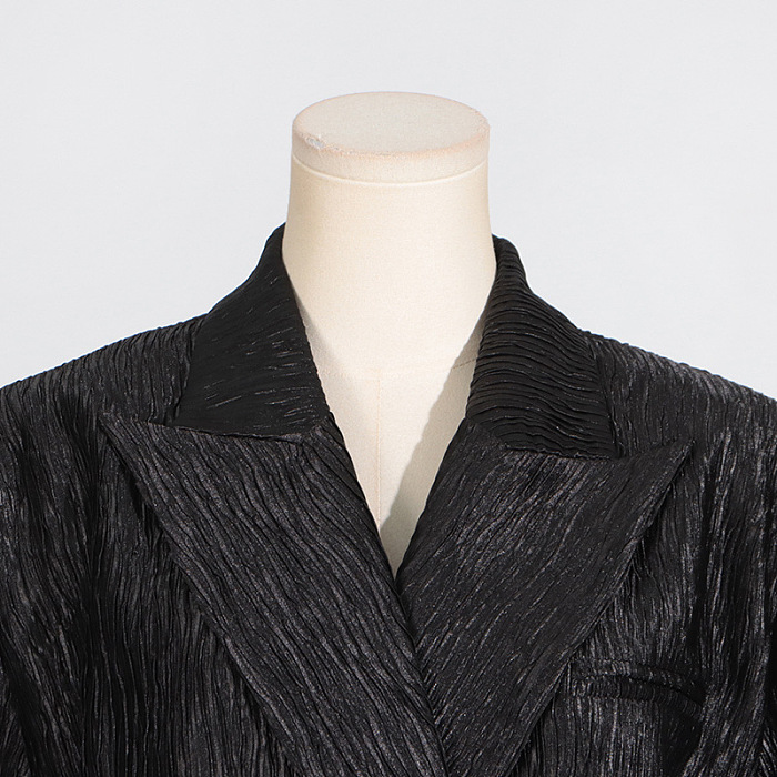 SUPER WHOLESALE | Long-Sleeve Collared Textured Blazer