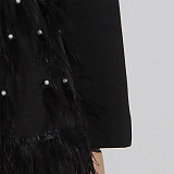 SUPER WHOLESALE | Mesh Patchwork Collared Belted Midi Skirt