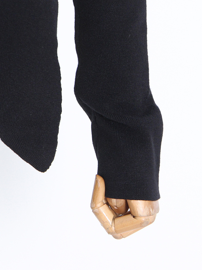 SUPER WHOLESALE | Asymmetric Neck Hollow Solid Slim Fit Sweater
