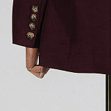 SUPER WHOLESALE | Solid Color Belted Long-Sleeve Blazer