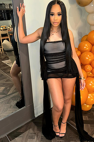 SUPER WHOLESALE | Sleeveless Strapless Ribbon Detail Short Bodycon Dress