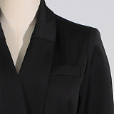 SUPER WHOLESALE | Mesh Patchwork Collared Belted Midi Skirt