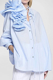 SUPER WHOLESALE | Pleated Patchwork 3D Floral Versatile Shirt for Women
