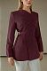 SUPER WHOLESALE | Solid Color Belted Long-Sleeve Blazer