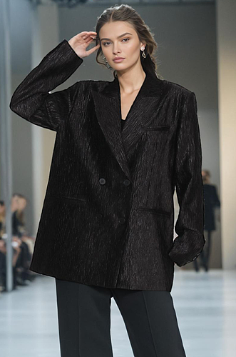 SUPER WHOLESALE | Long-Sleeve Collared Textured Blazer