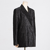 SUPER WHOLESALE | Long-Sleeve Collared Textured Blazer