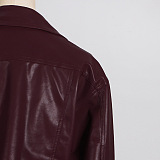 SUPER WHOLESALE | V-Neck Short Leather Jacket