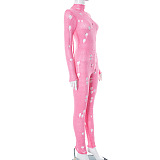 SUPER WHOLESALE | Ripped Slim Fit Knit Bodysuit in Pink