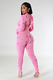 SUPER WHOLESALE | Ripped Slim Fit Knit Bodysuit in Pink