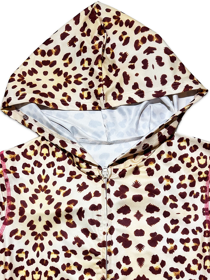 SUPER WHOLESALE | Hooded Cardigan Leopard Print Long Pants Set