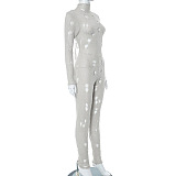 SUPER WHOLESALE | Ripped Slim Fit Knit Bodysuit in Grey