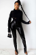 SUPER WHOLESALE | Side-Slit Fleece-Lined Glossy PU Leather Casual Pants