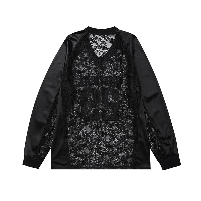 SUPER WHOLESALE | Loose Beaded Embroidered Patchwork Long-Sleeve Top