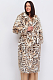SUPER WHOLESALE | Leopard Print Faux Fur Coat with Fox Fur Long Overcoat