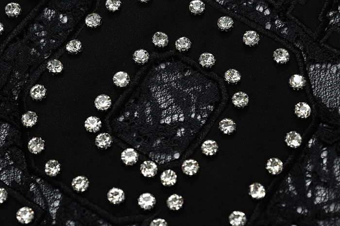 SUPER WHOLESALE | Loose Beaded Embroidered Patchwork Long-Sleeve Top