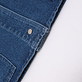 SUPER WHOLESALE |Oversized Shoulder-Sleeve Denim Shirt