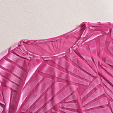 SUPER WHOLESALE | Cropped Fitted Mesh Velvet T-Shirt