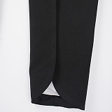 SUPER WHOLESALE | Color-Block Waist-Cinching Slit Bell-Sleeve Dress
