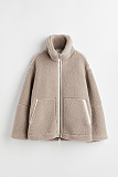 SUPER WHOLESALE | Loose Faux Cashmere Outdoor Zipper Jacket