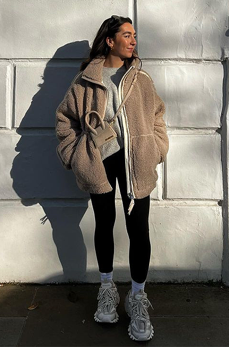 SUPER WHOLESALE | Loose Faux Cashmere Outdoor Zipper Jacket