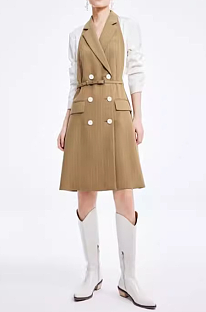 SUPER WHOLESALE | Double-Breasted Waist-Cinching Skirt