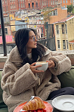 SUPER WHOLESALE | Loose Faux Cashmere Outdoor Zipper Jacket