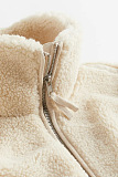 SUPER WHOLESALE | Loose Faux Cashmere Outdoor Zipper Jacket