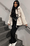 SUPER WHOLESALE | Loose Faux Cashmere Outdoor Zipper Jacket