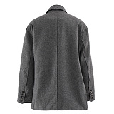 SUPER WHOLESALE | Loose Asymmetric Button Quilted Waist-Cinching Coat