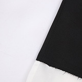 SUPER WHOLESALE | Color-Block Frayed Hem Blazer