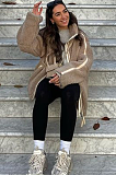 SUPER WHOLESALE | Loose Faux Cashmere Outdoor Zipper Jacket