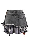 SUPER WHOLESALE | Deconstructed Asymmetric Plaid Patchwork Skirt