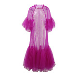 SUPER WHOLESALE | Multi-Layered Hem Ruched Mesh Skirt