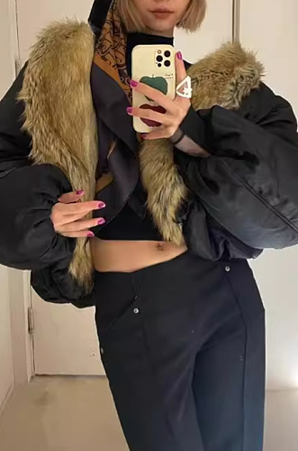 SUPER WHOLESALE |Thickened Faux Fur Cotton Coat