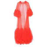 SUPER WHOLESALE | Multi-Layered Hem Ruched Mesh Skirt