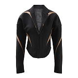 SUPER WHOLESALE | Mesh Patchwork Bomber Jacket